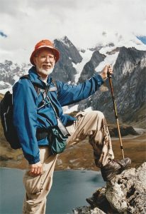 Jim Herrell in front of a mountain in the Peruvian Andes