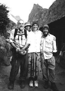 Left to right, Skip, Jim, Julie, Louie are all smiles the first week of their Himalayan trek.