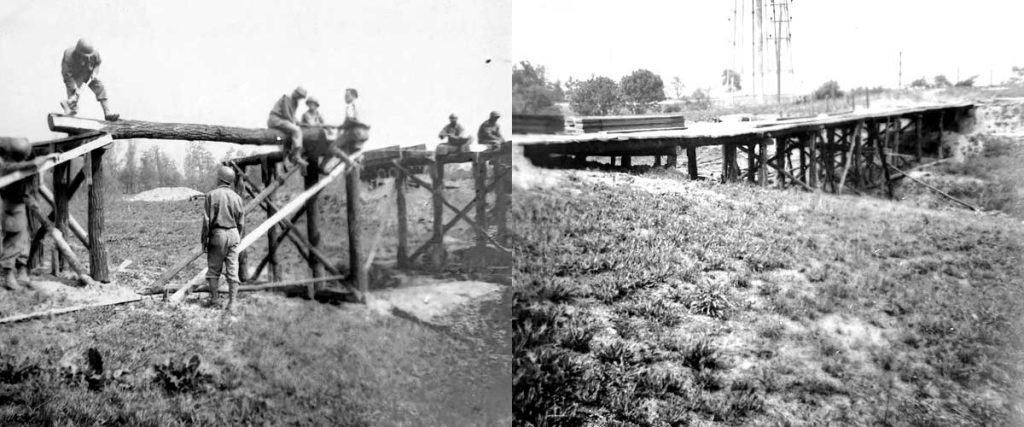 Soldiers building the bridge in Belgium.
