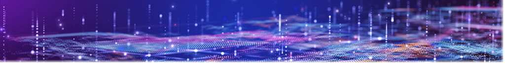 abstract graphic with purple and blue waves.