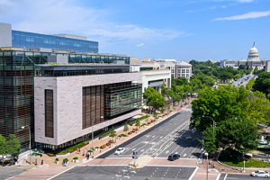 Exterior view of 555 Pennsylvania Avenue NW in Washington, D.C.