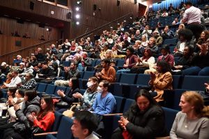 Audience at screening of Silver Dollar Road.