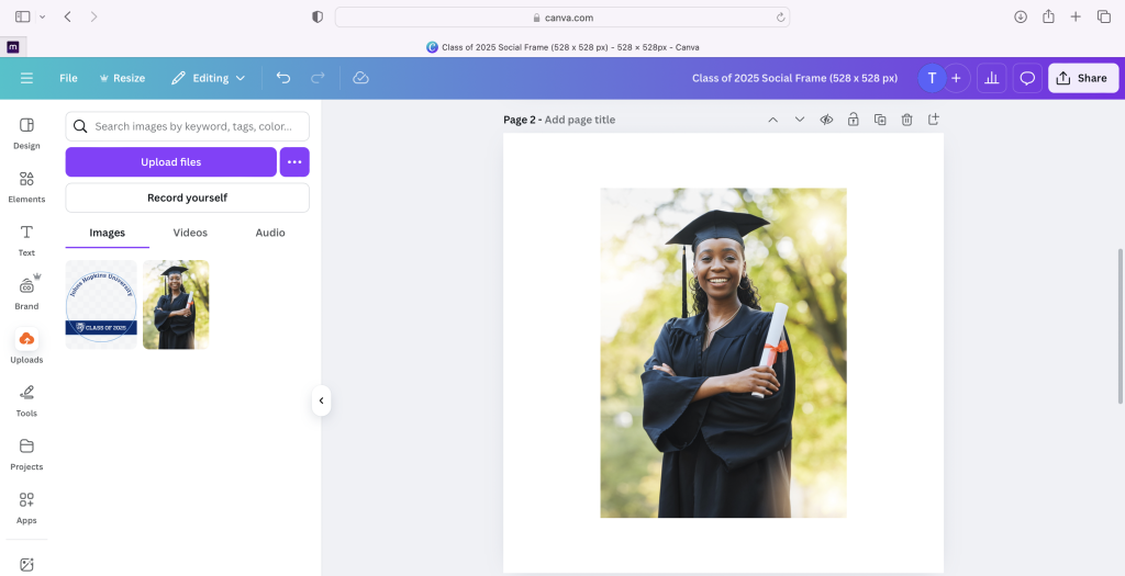 Move your photo File to the workspace 