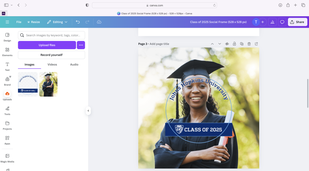 Bring the Class year outline over to the workspace