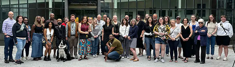 Museum and Heritage Studies 2024 graduates and their families, program alumni, and faculty visited the Maryland Center for History and Culture in Baltimore.
